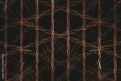 dark tone background brown striped barbed wire mesh