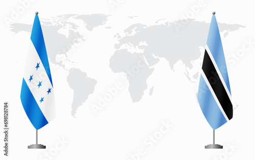 Honduras and Botswana flags for official meeting
