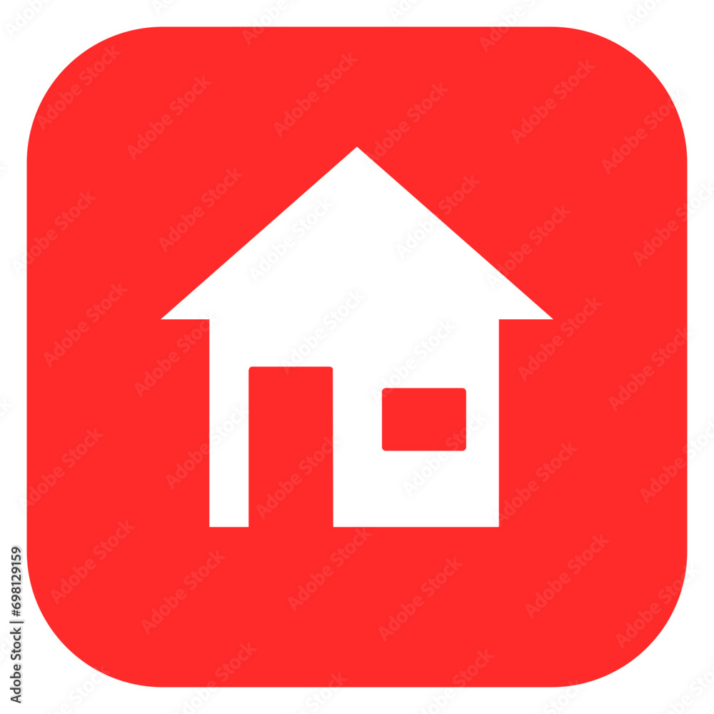 hose icon, home icon button on square background hose icon, home icon button on square background