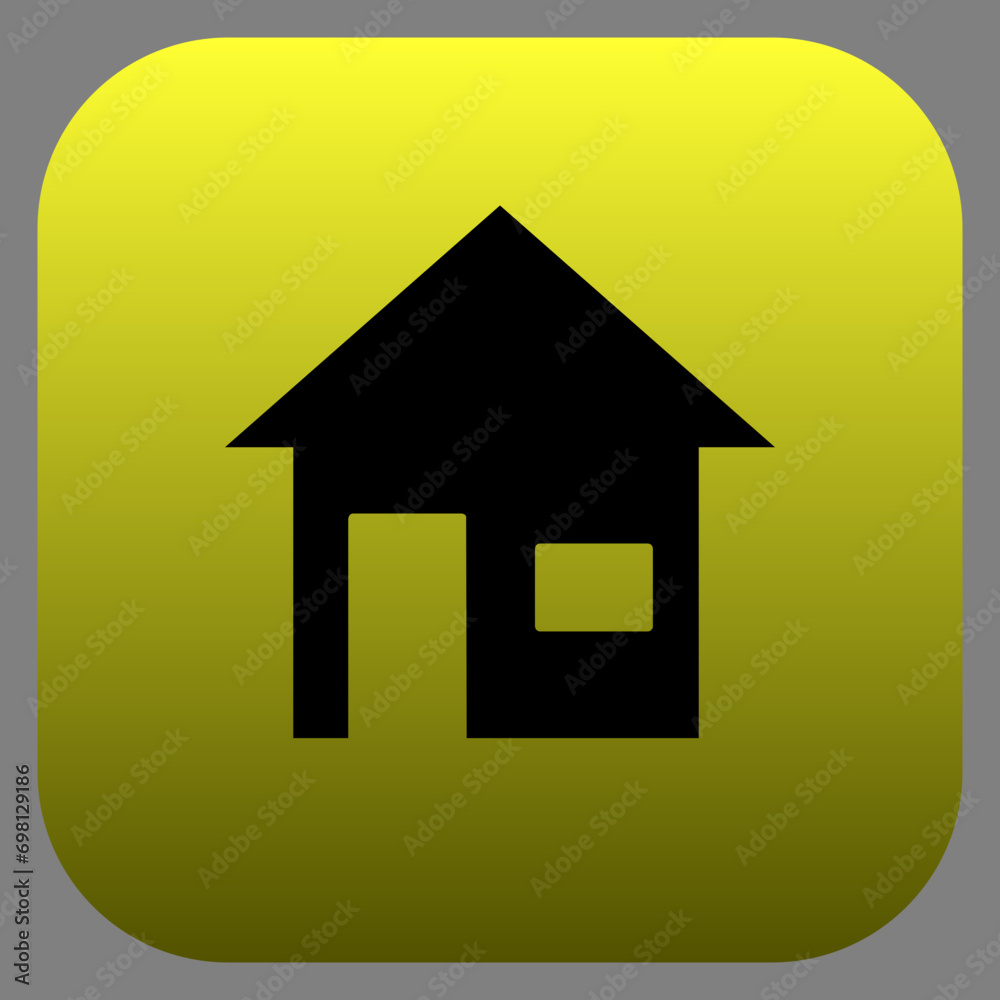 hose icon, home icon button on square background hose icon, home icon button on square background