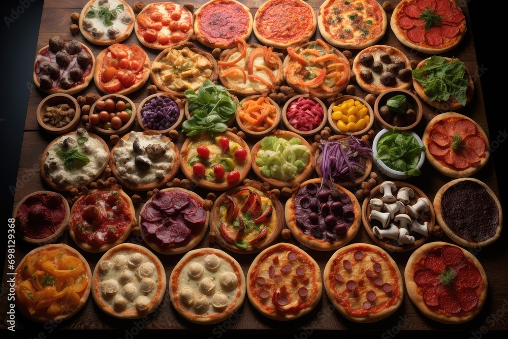 Many flavors of pizza. Generative AI. Many flavors of pizza. Generative AI.