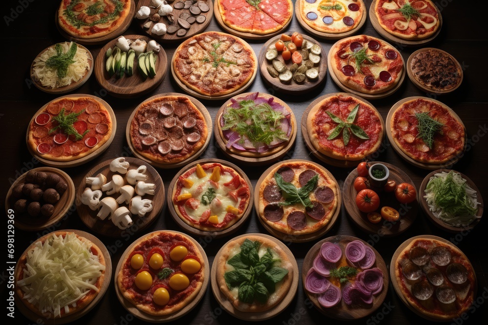 Many flavors of pizza. Generative AI. Many flavors of pizza. Generative AI.