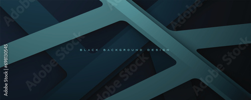 Black abstract background line overlapping layers design vector photo