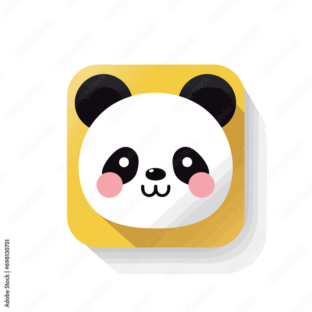 Fototapeta premium Cute panda icon. Vector illustration, flat design style.