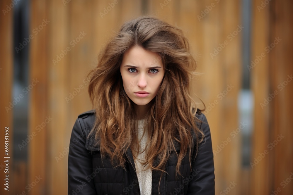 Unhappy Woman with Empty Space for Illustrating Unhappiness and Negative Emotions Unhappy Woman with Empty Space for Illustrating Unhappiness and Negative Emotions