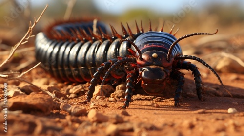 A close-up of a desert millipede, its many legs a spectacle of coordinated movement.