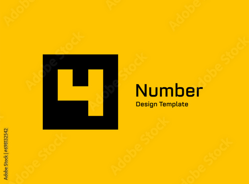 Number 4  logo icon design template elements