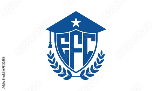 EFC three letter iconic academic logo design vector template. monogram, abstract, school, college, university, graduation cap symbol logo, shield, model, institute, educational, coaching canter, tech photo
