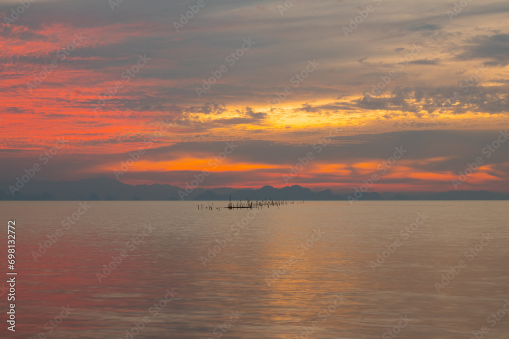 Beautiful sunset or sunrise over the sea Beautiful sunset or sunrise over the sea
