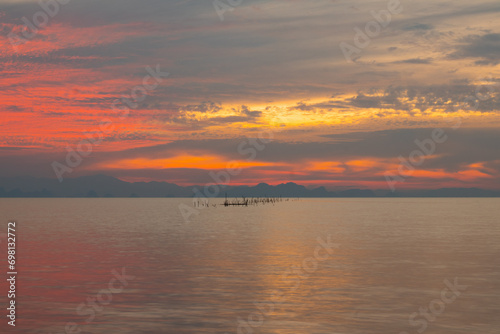 Beautiful sunset or sunrise over the sea