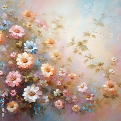 Flower wall background.Wallpaper.	