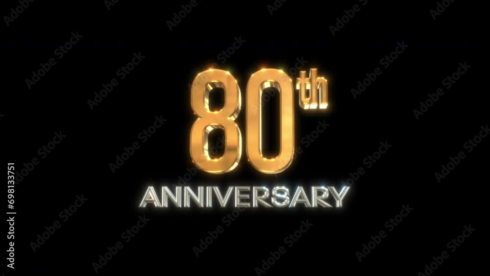 80th happy birthday anniversary text alpha