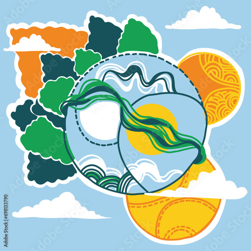 Vector abstract background of imaginary landscape