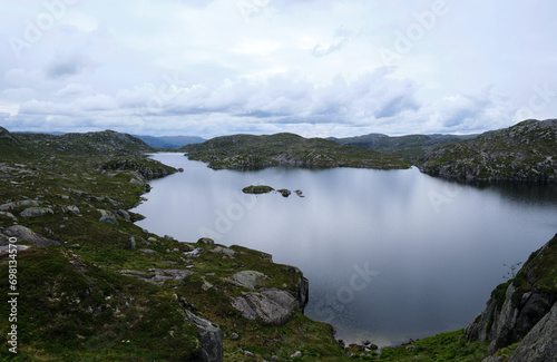 lake and mountains in norway