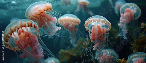 Stunning jellyfish in their habitat.