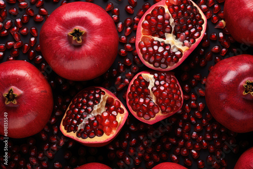 Pomegranate garnet fruit background pattern