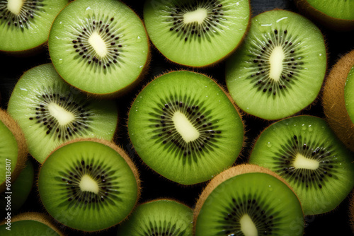 Fresh sliced kiwi background, texture