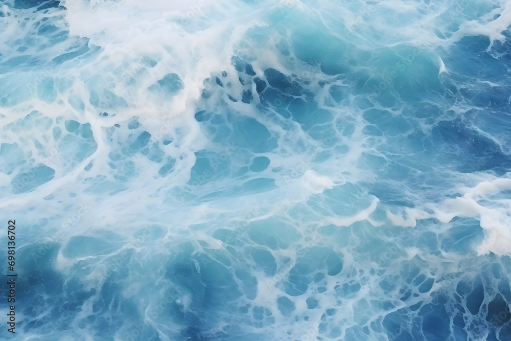 blue water background.