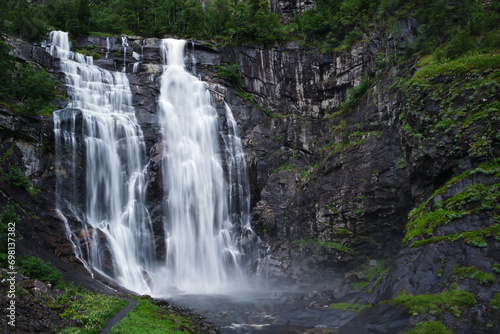 waterfall in the mountains in norway © Nicolas