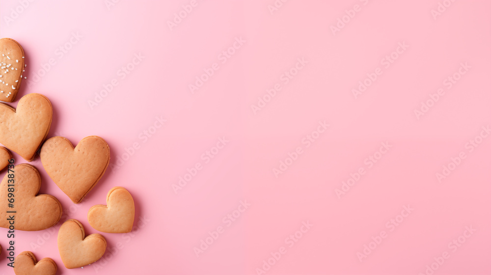 Heart shaped cookies - obrazy, fototapety, plakaty 