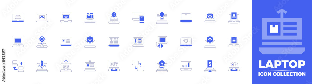 Vetor de Laptop icon collection. Duotone color. Vector and transparent ...