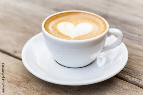 An image of a perfectly brewed espresso in a small cup, its rich crema glistening under the cafÃ© lights, promising a burst of bold flavor and energizing arom photo