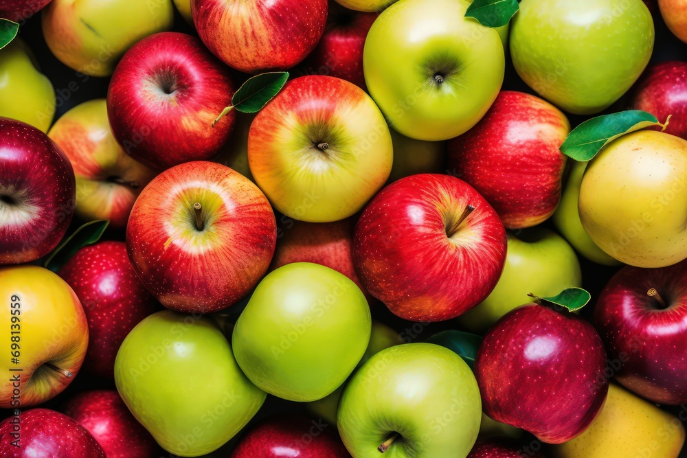 An image of a selection of different apple varieties, showcasing the diverse range of colors, shapes, and flavors that apples come i An image of a selection of different apple varieties, showcasing the diverse range of colors, shapes, and flavors that apples come i