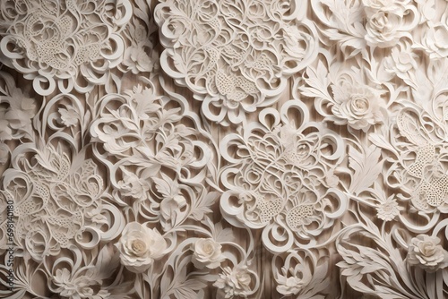  3D wall background adorned with delicate lace-like patterns, creating an air of timeless elegance.