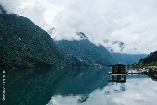 Sauna in a fjord in norway