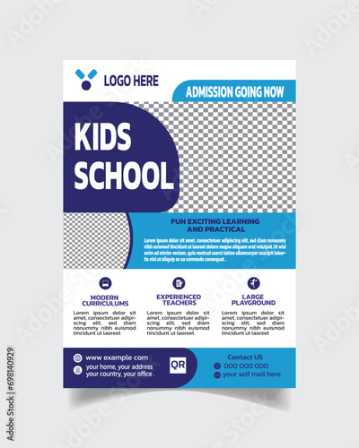 Students School Flyer Design and Creative Modern School Leaflet Vector File 