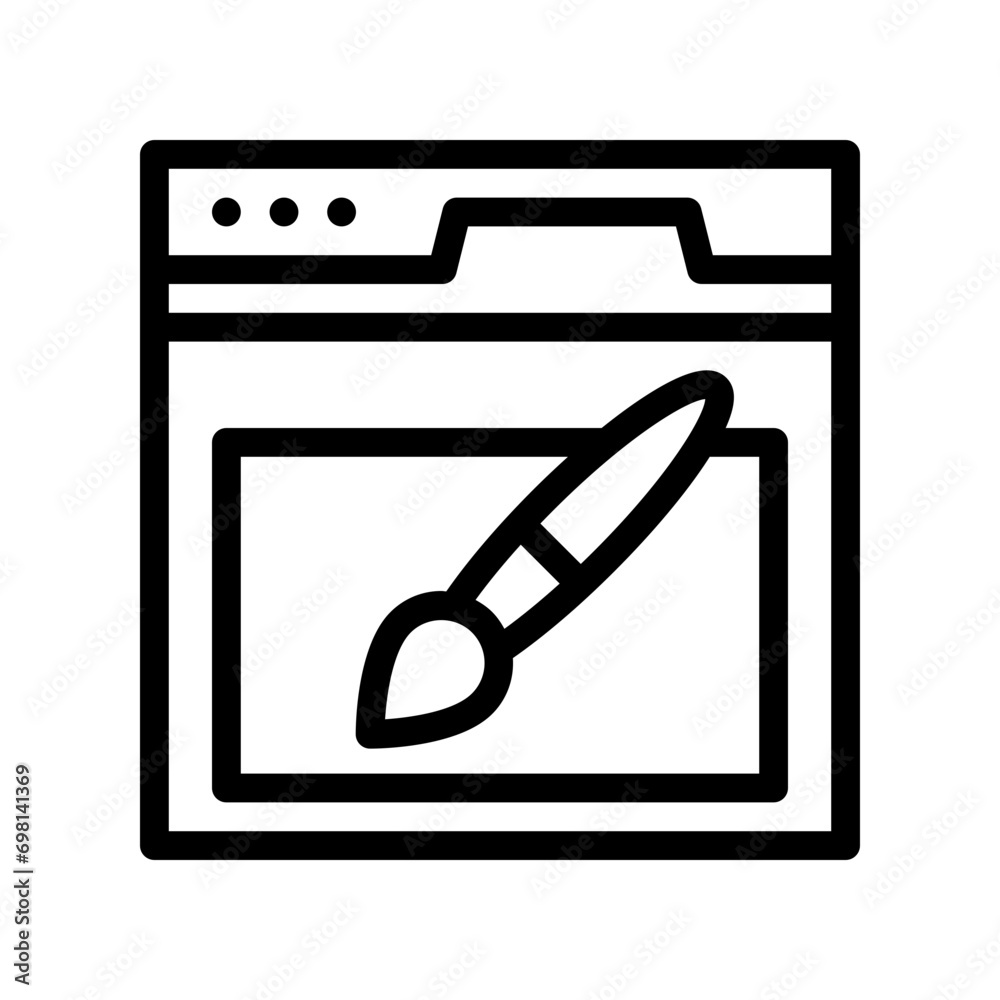 paint brush line icon