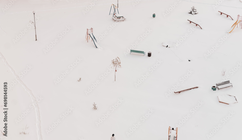 Children's playground covered with snow Children's playground covered with snow
