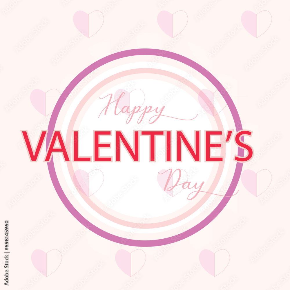 Valentine's day concept posters. Vector illustration. red and pink paper hearts with frame on geometric background. Cute love sale banners or greeting cards