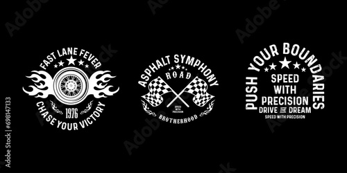Motorcycle badges club emblems tshirt design Retro  Racing Typography Graphics photo