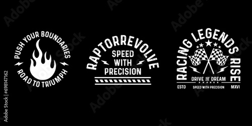 Motorcycle badges club emblems tshirt design Retro  Racing Typography Graphics