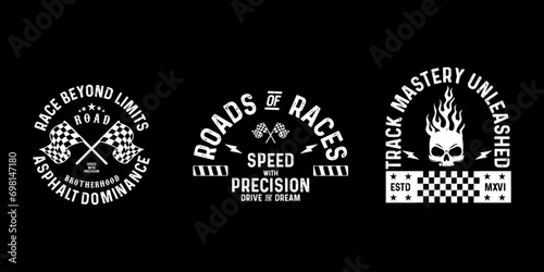 Motorcycle badges club emblems tshirt design Retro  Racing Typography Graphics