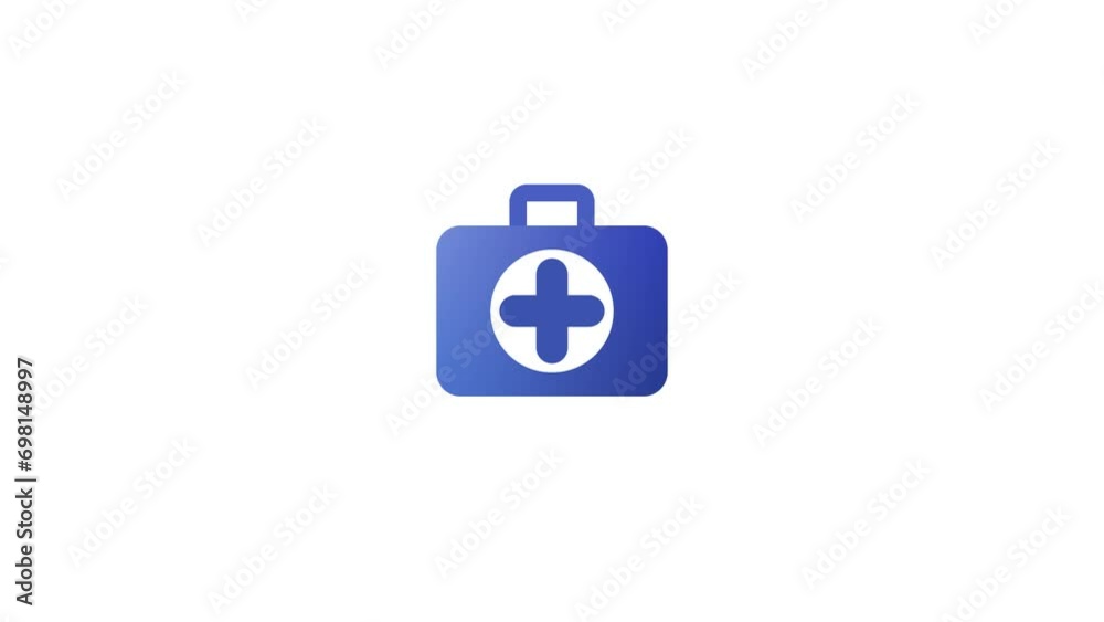 Medical kit first aid box icon, emergency health care medical beg icon animation. Medical kit first aid box icon, emergency health care medical beg icon animation.