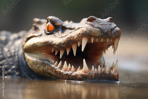 crocs powerful jaw snap on riverbank