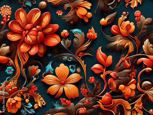 Tradition in a modern style  seamless pattern