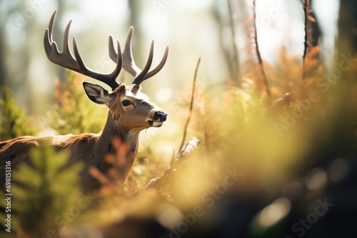 high-contrast image of elk in bright noon light © stickerside