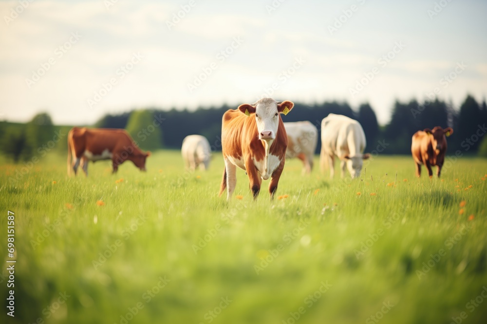 cows grazing on a fresh grassy pasture cows grazing on a fresh grassy pasture