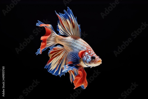 siamese fighting fish displaying vibrant fins