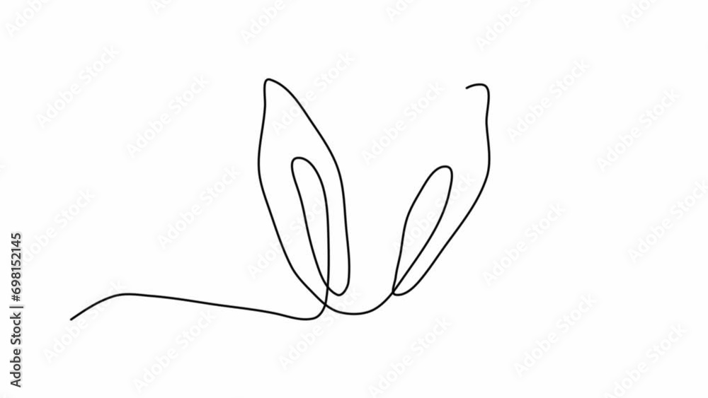 Animated do-it-yourself drawing of one continuous line of bunny ears on ...
