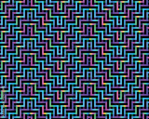 Seamless vivid neon diagonal zigzag pattern. modern vector background photo