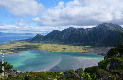 mountains and sea in the lofoten