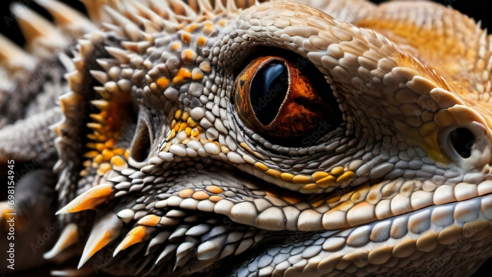 Reptile isolated in black background