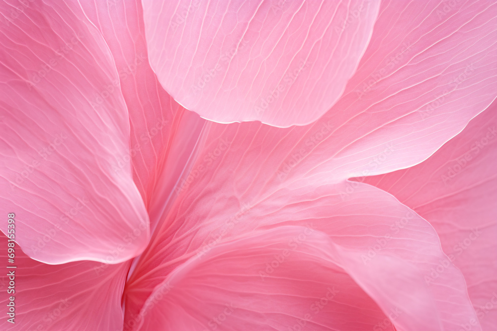 A macro shot of a pink petal's close-up, creating an abstract flower texture background.