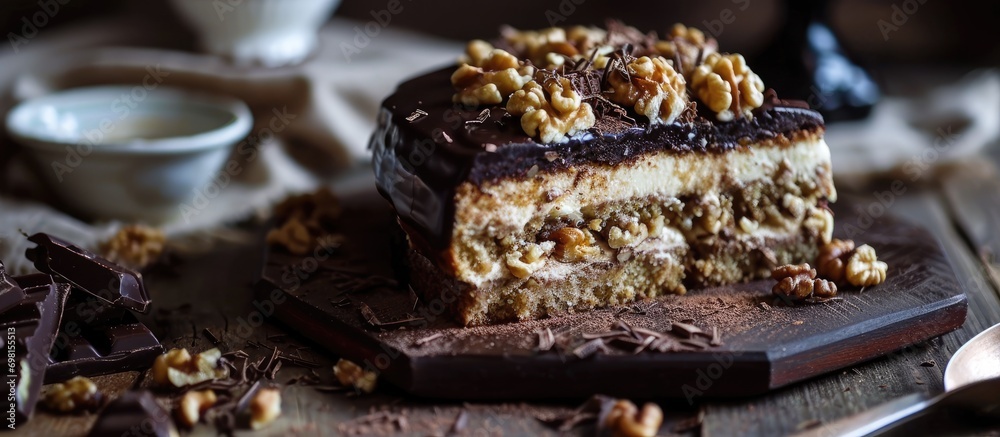 Serbian Cake - Reforma with Walnuts and Chocolate. Serbian Cake - Reforma with Walnuts and Chocolate.