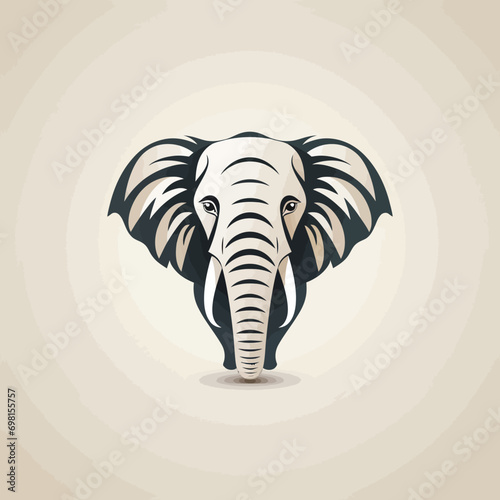 Elephant head logo design template. Vector illustration of an elephant head.