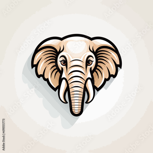 Elephant head logo design template. Vector illustration of an elephant head.